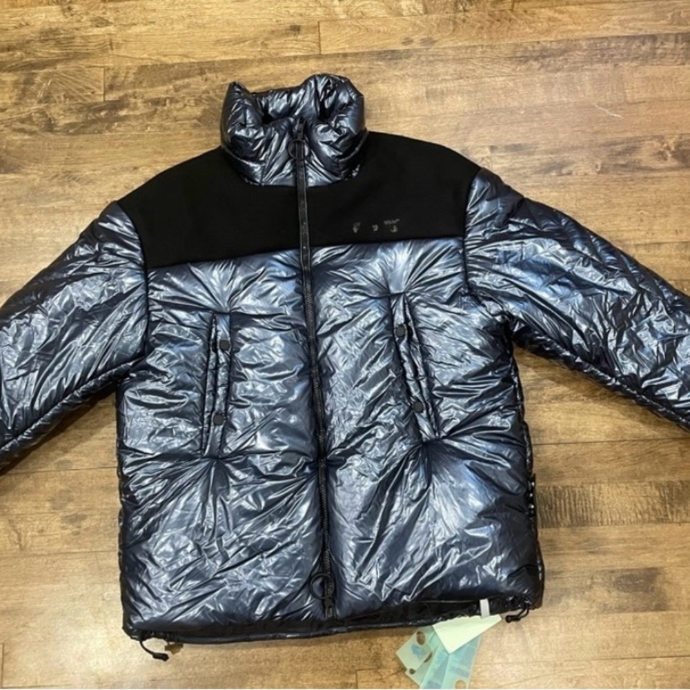 Off-White Black and Silver Puffer Jacket